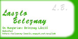 laszlo beleznay business card